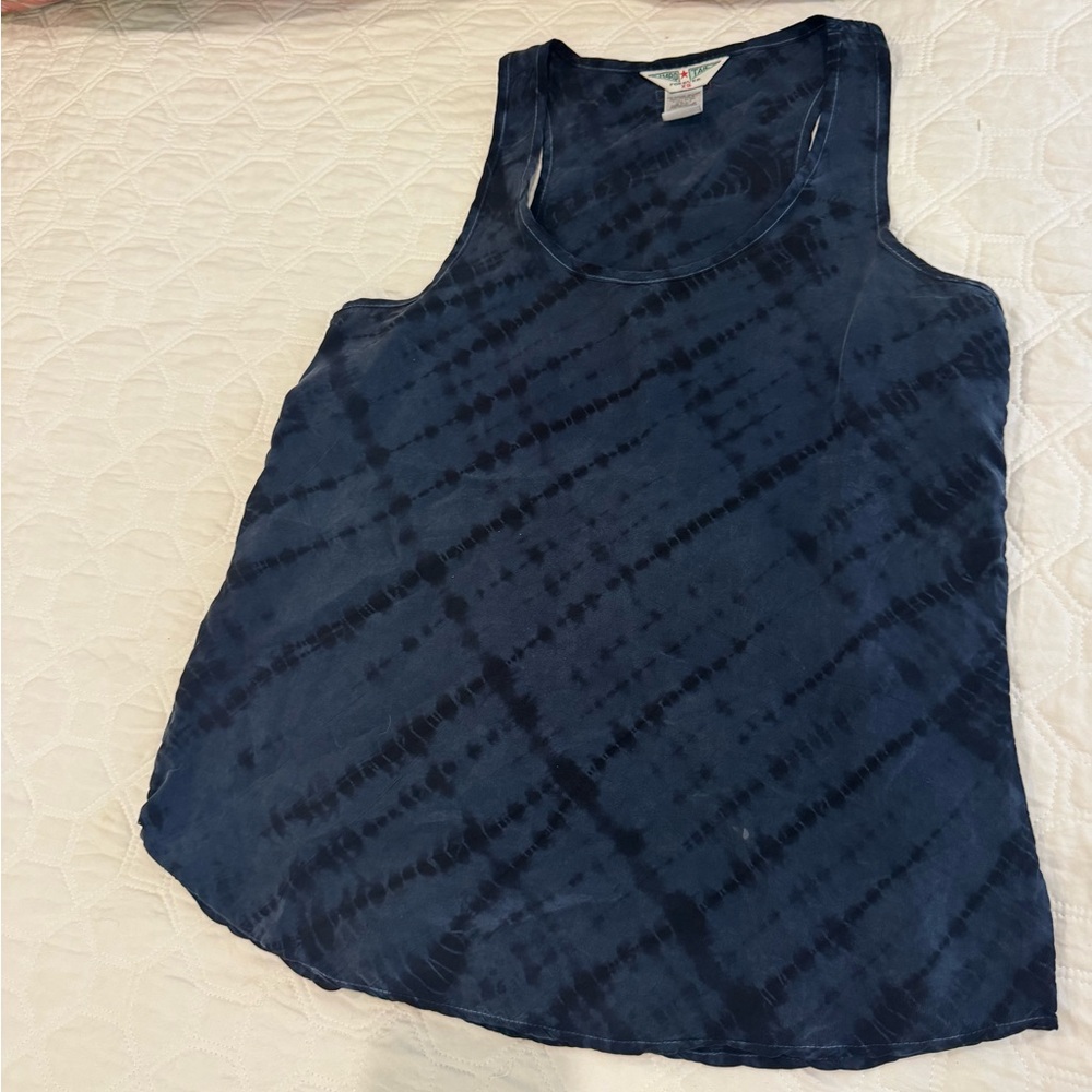 Hard Tail Dark Blue Tie-Dye Tank Top